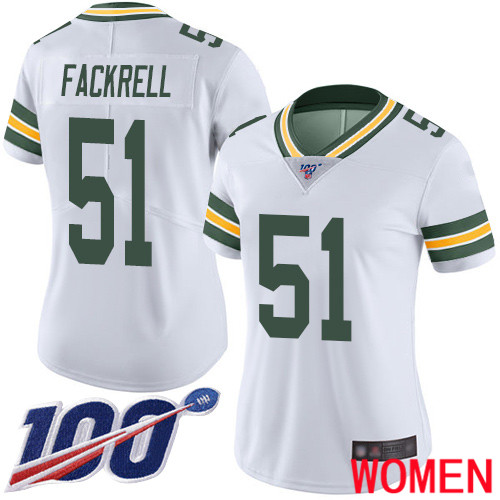 Green Bay Packers Limited White Women #51 Fackrell Kyler Road Jersey Nike NFL 100th Season Vapor Untouchable->women nfl jersey->Women Jersey
